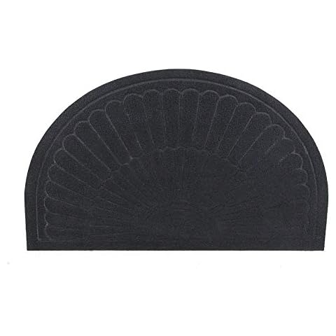 E-view Half Round Door Mat Mud Dirt Trapper Shoe Scraper Mat Entry Mat Rugs for Front Door Low Profile Indoor Washable Cover