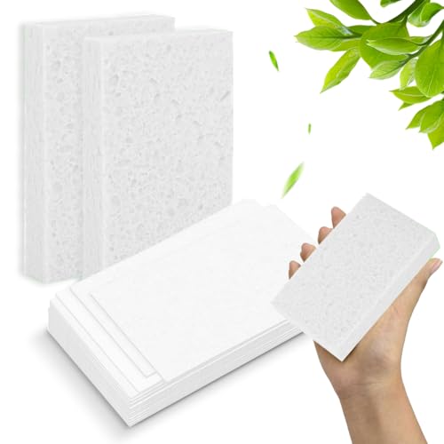 Image of 12 - Pack Non-Scratch Scrub Sponges - Sponges for Dishes and Washing Dishes, Cleaning Sponges for Kitchen Home Bathroom Cars, Funny Cut-Outs DIY for Kids(Black&White