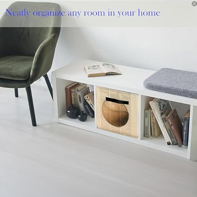 SiuSue Baseball Kids Boys Storage Bin Box with Handles, Retro Baseball and Gloves Sports Boys Foldable Linen Fabric Home Cubes Baskets Closet Organizer Container for Clothes Toys Books