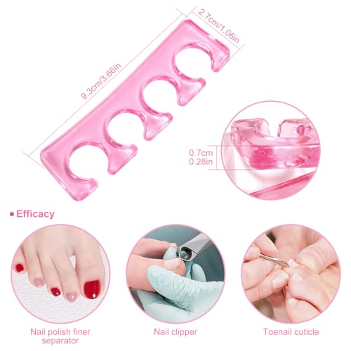 KADS 6Pcs Toe Separators for Pedicure,Toe Separators for Women,Pedicure Toe Separators for Separating Toenails or Nails,Easy Finger and Toenail Polish Grooming,Soft Gel Toe Spacers Pedicure Kit.