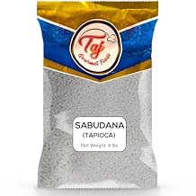 TAJ Tapioca Pearls Sabudana 4-Pounds Sago All Natural, Vegan, Indian Origin