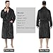 Yurhap Mens Fleece Robe, Soft Plush Robe for Men, Fluffy Bathrobe with Belt & 2 Pockets, Dark Grey, L-XL