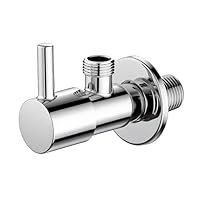 Ibergrif Eckventil 1/2 Zoll Wandanschluss 3/8 Zoll Schlauchanschluss – Eckregulierventil für Waschbecken, Kalt- & Warmwasser, Trinkwasser geeignet, Anti-Tropf Absperrventil Chrom