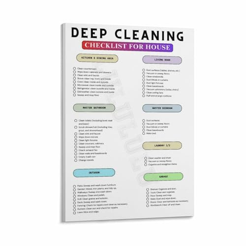 Deep Cleaning Checklist For House Posters Cleaning Schedule Checklist Canvas