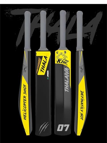 Image of Jaspo Thala Plastic Cricket Kit | 34 Inch Bat Specially Designed for Tennis Ball & Wind Ball | Durable Cricket Set for Kids, Beginners & Casual Play (Thala Bat with 6pc Ball)