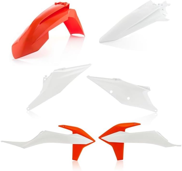 Acerbis Replica Plastic Kit White/Orange Compatible with KTM 125/150/250 SX/250/350/450 SX-F/XC-F/250/300 XC 2019-2022/125 XC 2021-2022 - 2726506345
