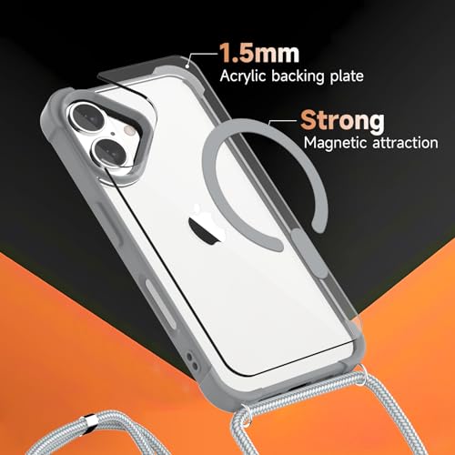 Coque iPhone 17 bandoulière pour éviter les chutes avec dos transparent - 6