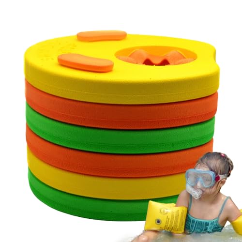 6 Piezas Brazalete para Nadar, 19 Cm Mangas Flotantes De Espuma EVA, Manguitos De Flotador De Natación Niños Discos Desmontables Mangas Flotantes Ligero Discos De Brazo para Piscina