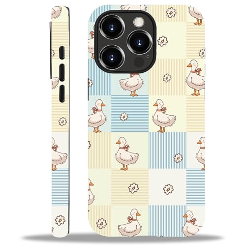 Coque iPhone 13 Pro motif canard échiquier silicone antichoc