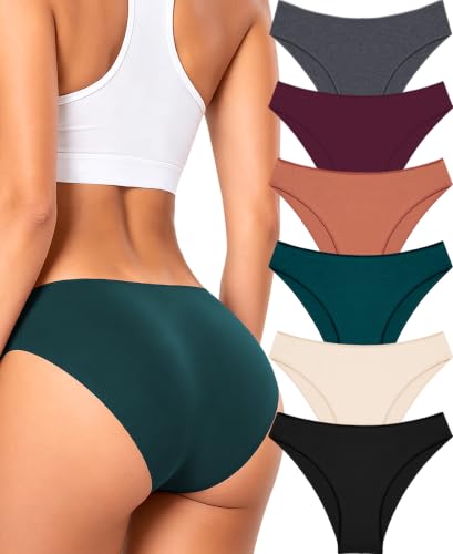 Image of Cotton Underwear for Women Cheeky Hipster Panties Sexy Cute Bikinis 6 Pack