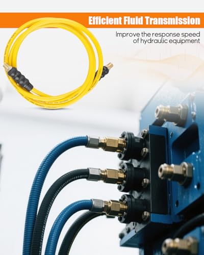 Image of 10' 10000psi High Pressure Hydraulic Hose, CH-604 Coupler 3 /8 Inch NPTF Thread, 1 /4 inch ID x 10 FT(Yellow, 10' 10000psi)