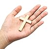 meekoo 24 Pieces Natural Wooden Cross Pendants Mini Cross Beads Bulk for DIY Crafts Jewelry Making(Wood Color,1.57 x 2.36 x 0.2 Inch) #2