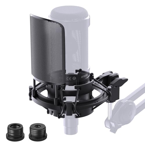 AT2020 �}�C�N�V���b�N�}�E���g ���^���|�b�v�t�B���^�[�t�� �J�X�^���h�U�T�X�y���V���� Audio Technica AT2020USB+ AT2035 ATR2050 AT3035 AT3060 �}�C�N�p