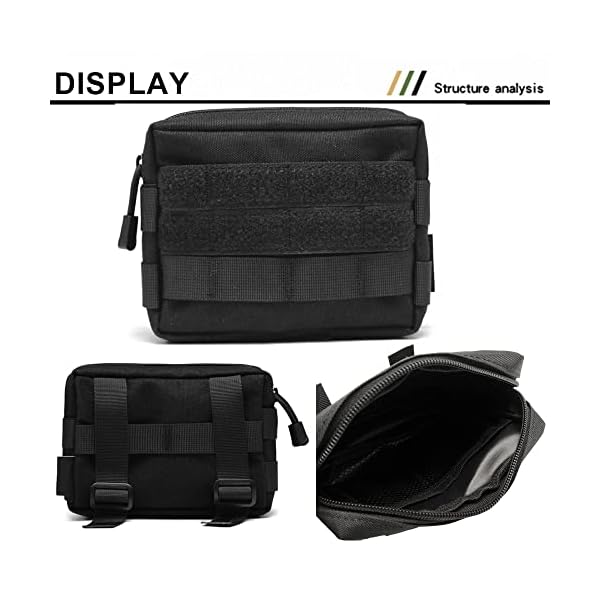 Molle Pouches, Tactical Admin Pouch Compact EDC Utility Gadget Gear Pouch Military Carry Accessory Belt Hanging Waist Bag - Image 3