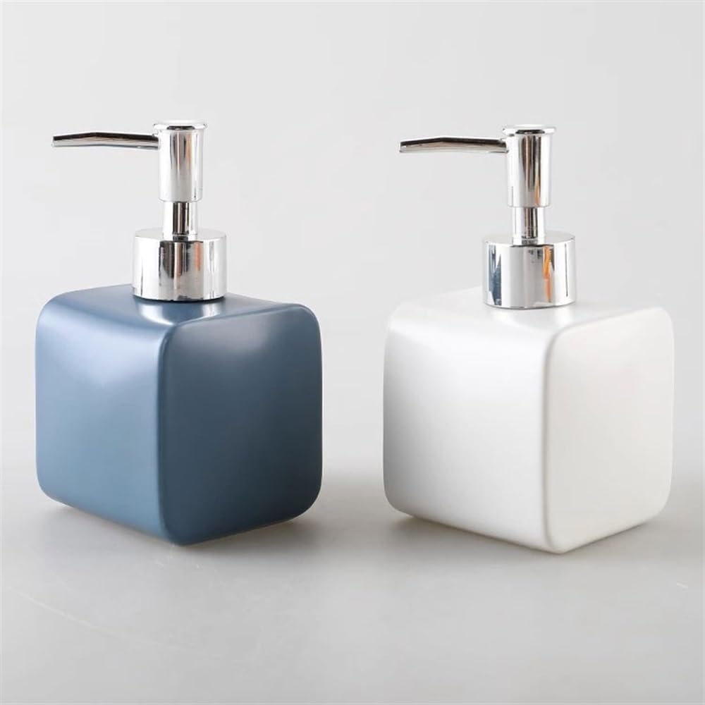 Ceramiczny dozownik mydła Butelka z płynem do dezynfekcji rąk Matowy żel pod prysznic Dozownik szamponu(Blue)