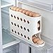 2026 Rolling Egg Holder for Fridge - 30-Egg Large Capacity Dispenser, No Assembly Required, Space-Saving Egg Organizer to Prevent Cracking, Perfect for Home Kitchen Refrigerator Storage (White)