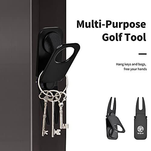 Mile High Life | All Metal 3 In 1 Golf Divot Tool | Golf Club Holder | With Magnetic Golf Ball Marker (Black) #TOP5