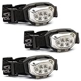 Cyclops Trio 300 | Tactical Durable Lightweight Compact Weather Resistant IPX4 Adjustable Headband 4 Modes Bright 3 Color LED 300 Lumen Headlamp| AAA Battery Included | Pack of 3