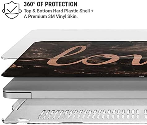 Skinit Case + Skin Compatible with MacBook Pro 16in (2019-20) Originally Designed Love Rose Gold Black Design