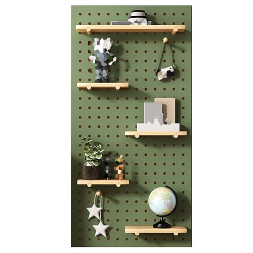 Solid Wood Pegboard Organizer Kit mit Haken für Garage, Wandmontierte Handwerksauf Lagerständer, DIY Werkzeughalter Anzeigetafel, Heavy Duty perforierte Board Regalsystem