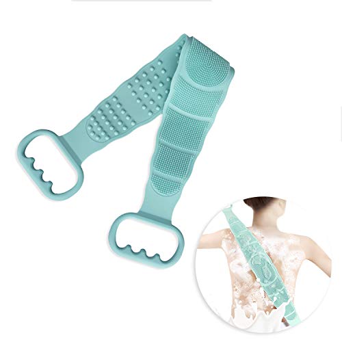 LITARO Silicone Bath Body Brush Exfoliating Silicone Back Scrubber Back Scrubber for Shower Deep Clean & Massage(Green)