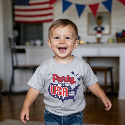 Image of Boys 4th of July Shirts-Toddler Girls Patriotic American Flag Tees Kids Memorial Day USA T-Shirts 2-7T