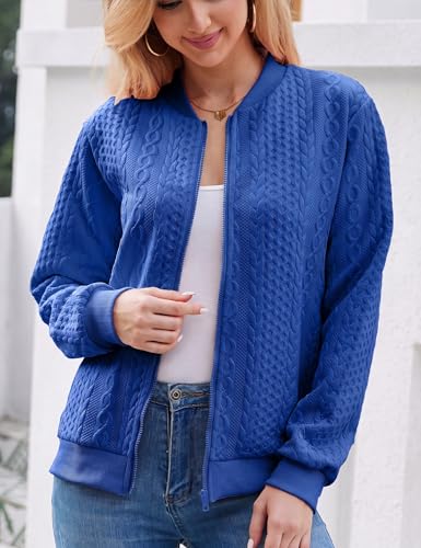 Image of Larmliss Women's Zip Up Cardigan Sweater Hoodies Long Sleeve Jacket Crewneck Casual Outerwear Spring Fall Trendy Coat Outfits