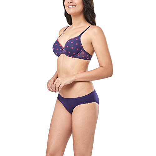 Image of Amante Every de Red Printed Underwired Lightly Padded Everyday Bra