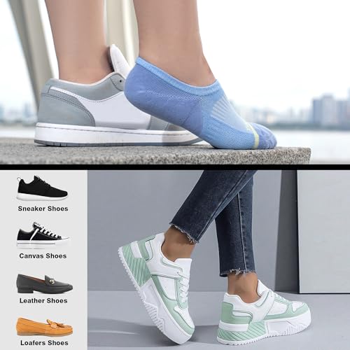 Image of BRISIRA Bamboo Viscose Coolmax Running Golf No Show Socks Women Compression Moisture Wicking Performance Low Cut Tab Athletic