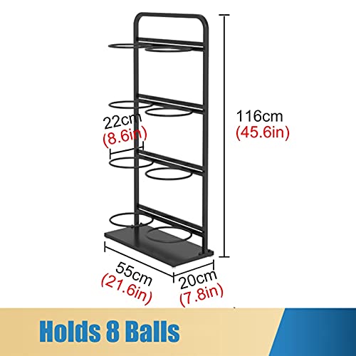 Scaffale verticale a più livelli in metallo, resistente, per garage, casa, scuola, attrezzature sportive, perfetto per palline, giocattoli e accessori