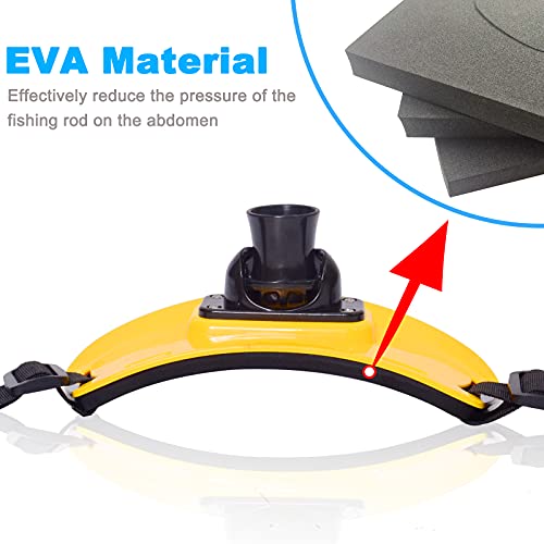 VNAKER Suporte para vara de pesca/cinto de pesca com suporte ajustável - Versão espessa (amarelo)