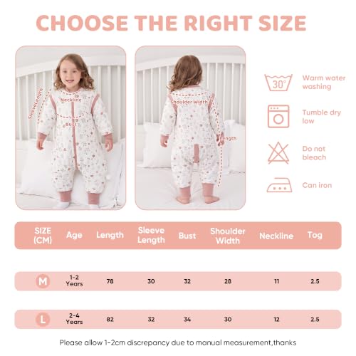 Image of LAT Winter Baby Sleep Bag with Feet,3-way zip Wearable Blanket with Removable Sleeves,Warm Sack for Toddler 2.5 TOG