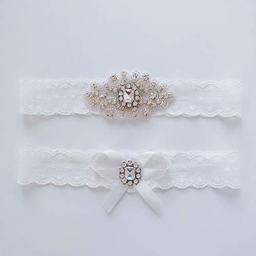 Wedding Garter|Garters For Bride|Wedding Lace Garter For Bridal Rhinestones Garter Belt Set #TOP5