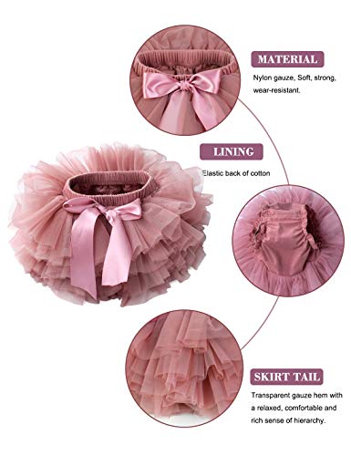 Image of Baby Girls Tutu Bloomers Diaper Cover Cotton Tulle Bloomers and Headband Set