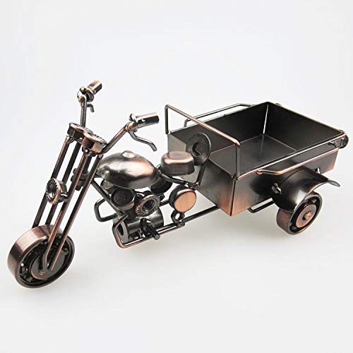 Tyny Sculptures Statues Decor Three-Wheeled Motorcycle Model Metal Crafts Creative Home Furnishings Decorations #TOP1