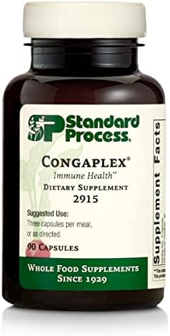 Standard Process Congaplex - Whole Food RNA Supplement, Antioxidant, Immune Support with Thymus, Shiitake, Reishi Mushroom Powder, Organic Sweet Potato, Wheat Germ, Vitamin A and More - 90 Capsules