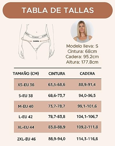 Ropa interior de cintura media INNERSY pack de 6 bragas de mujer de algodón transpirable 6