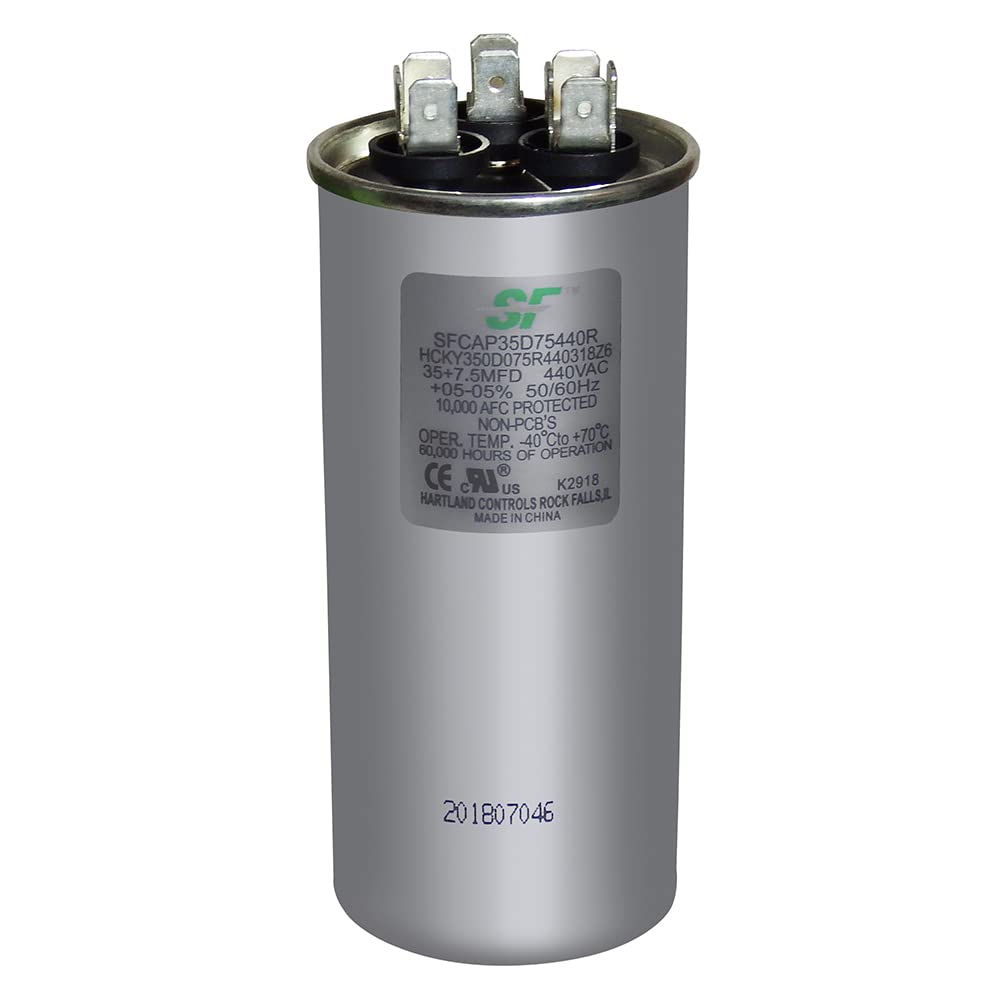 35/7.5MFD 440VAC Round, SF Capacitor - SFCAP35D75440R