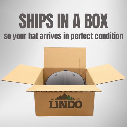 Image of LINDO Trucker Hat [ Great Outdoors Design ] for Men and Women: Mid Profile Cap with Breathable Mesh Back and Adjustable Snap