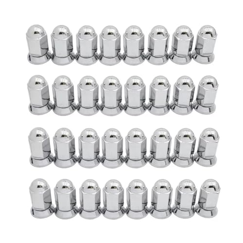 Image of 32PCS 9 /16 inch-18 Lug Nuts, Hunting Horse 2.2 Inch 1-1 /16 inch Hex Chrome Lug Nuts with Washer, 9 /16-18 Thread Flat Seat Compatible with 1988-1998 Ford F-250 F-350 1994-2011 Dodge Ram 2500 3500