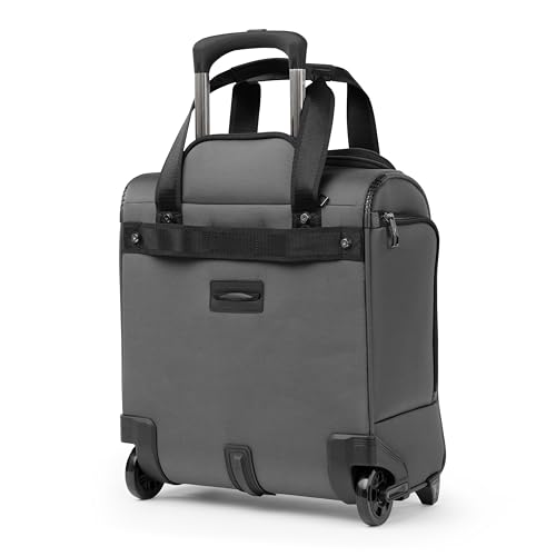 Image of Travelpro Crew Classic Lightweight Softside Luggage, Rolling Underseat Carry on Bag, 14 inch Laptop or Tablet Sleeve, Men and Women, 17-Inch, Titanium Grey