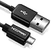 Produktbild deleyCON 0,5m Micro USB Ladekabel Datenkabel Kompatibel für Android Handys Smartphones Tablets MP3 Player Kameras uvm. - Schwarz