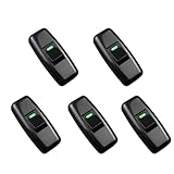 Leloco 5 Stück Schalter 250V 10A, Lnline Schalter Zwischenschalter Kabelschalter lampenschalter für 2-adrige Zuleitungen, Schnurschalter für Lampen Tischlampen Schwarz