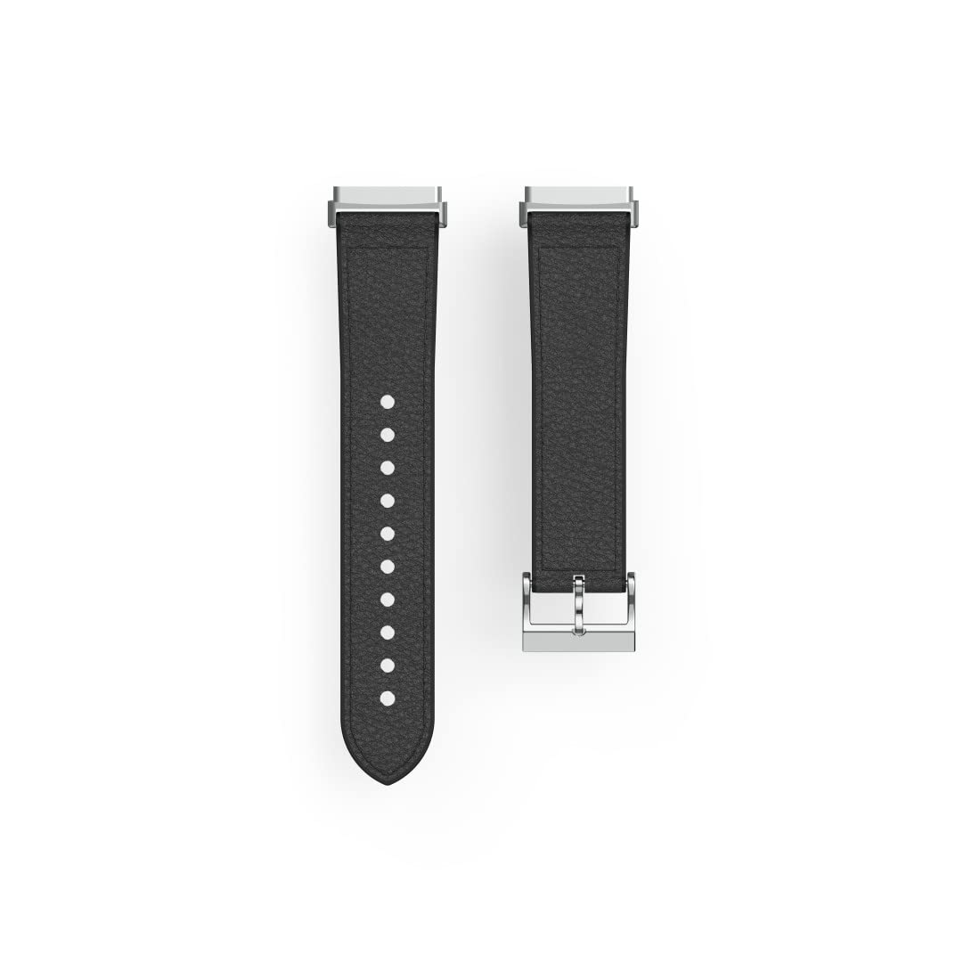 Hama Fitbit Uhrenarmband 22mm (verstellbares Ersatzarmband für Smartwatch Fitbit Versa 3 und Sense, Fitbit Armband zum Tauschen, Wechselarmband Leder u. Silikon, Edelstahl Schnalle, Herren) schwarz
