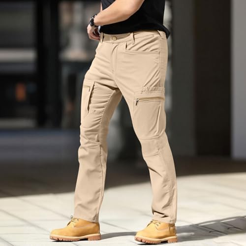 Cargo Pants for Men Quick Dry Water Resistant Tactical Pants Ripstop Elastic Waist Work Trousers Multi Pockets2