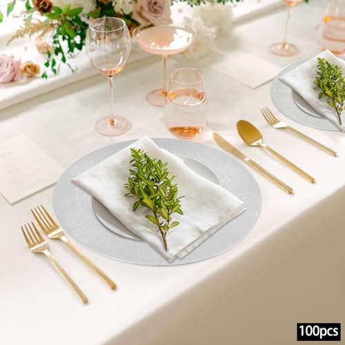 100 Platos Decorativos Redondos 13" Plate Chargers miniatura 4