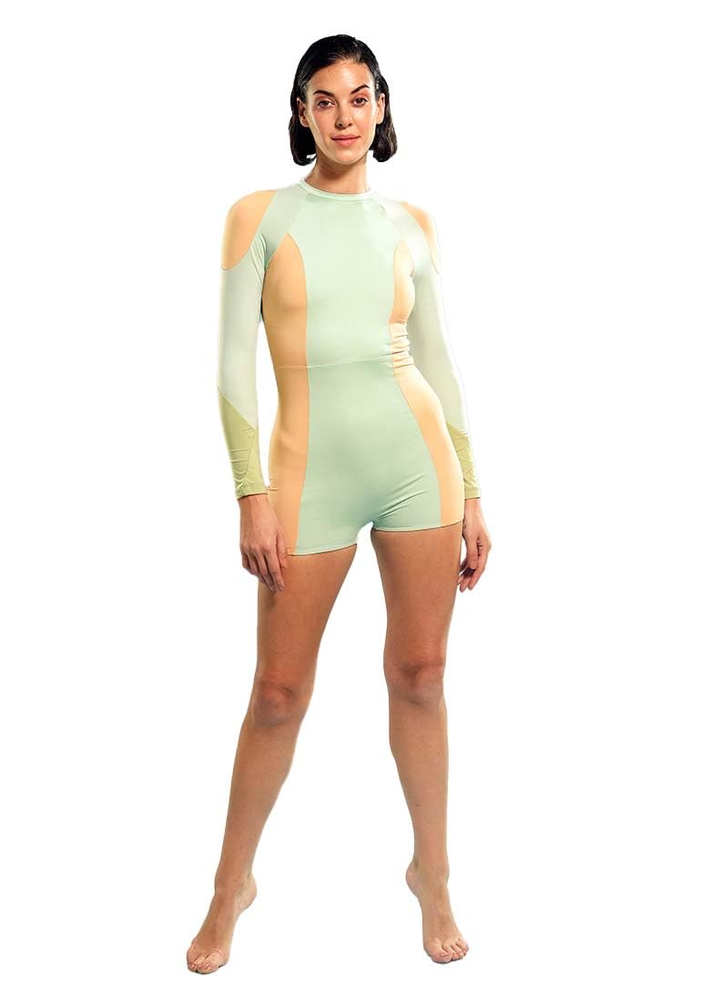 Contoured Surf Suit in Pastel Color Blocking-image-38