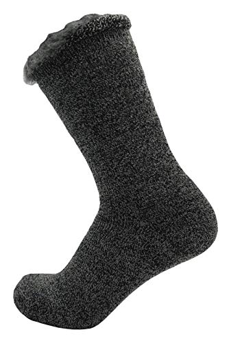 Mens Thermal Socks, 2 or 4 Pairs Ultra Soft Brushed Interior, Warm Winter Extreme Weather Crew Sock4