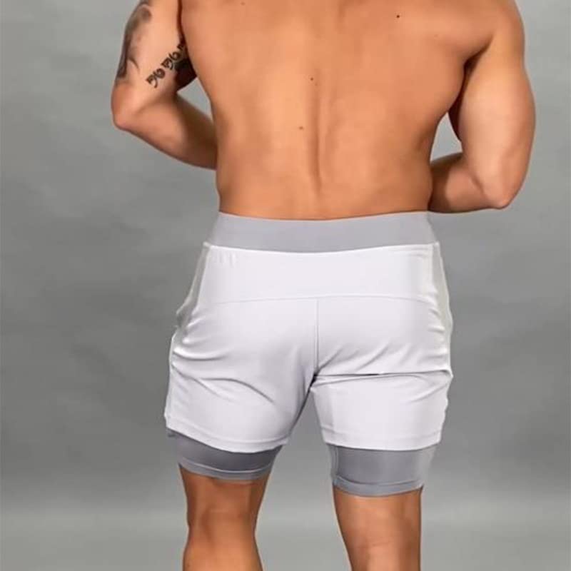 Shorts pour hommes été 2 en 1 à séchage rapide