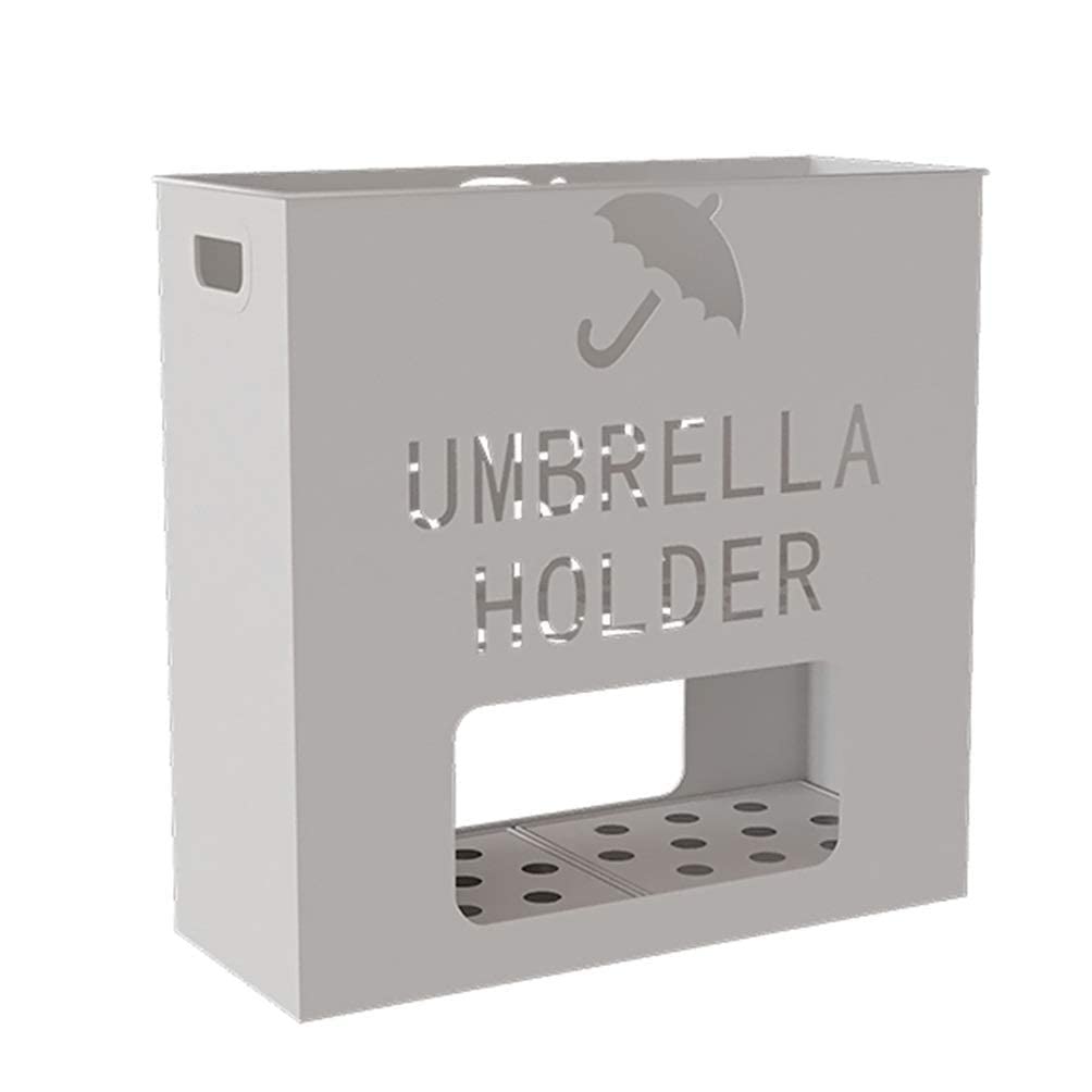 Umbrella Stand Umbrella Racks Black Gold White Large-capacity Commercial,Metal Umbrella Holder For 22 Umbrellas,Hotel Bank Office Cue Rack,50×20×50cm (Color:White)